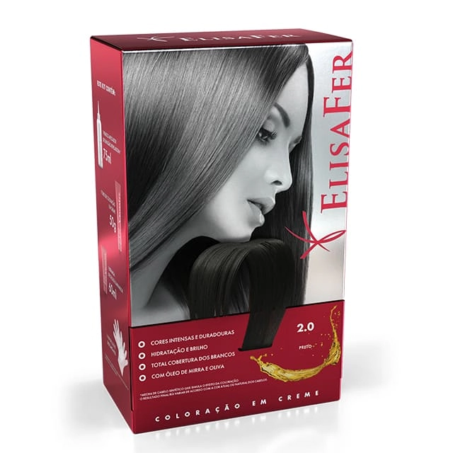 Kit Tintura Elisafer Preto 2.0 Un