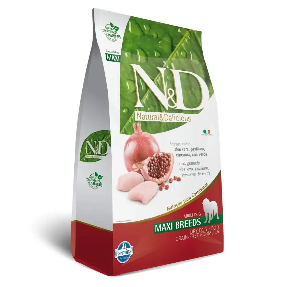 Ração N D Para Cães Adultos De Raças Grandes Sabor Frango E Romã 10kg