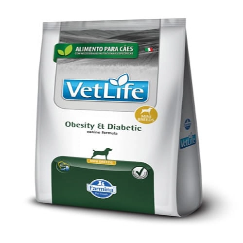 Ração Vet Life Natural Mini Canine Obesity e Diabetic 2kg