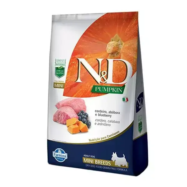 N&D Pumpkin Cães Raças Pequenas Adultos Abóbora com Cordeiro e Blueberry - 2,5kg