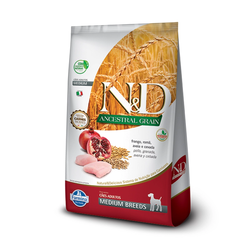 Ração Farmina N D Ancestral Grain Para Cães Adultos De Raças Médias Sabor Frango