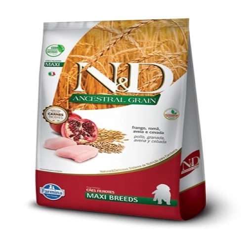 Ração Farmina N D Ancestral Grain Para Cães Filhotes De Raças Grandes Sabor Frango