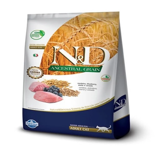 Raã ã O N D Ancestral Grain Para Gatos Adultos Sabor Cordeiro E Blueberry 7,5 Kg
