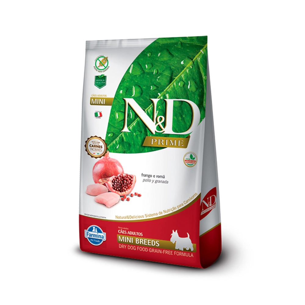 Ração N&D Prime Cães Adultos Mini Sabor Frango e Romã 800 gr
