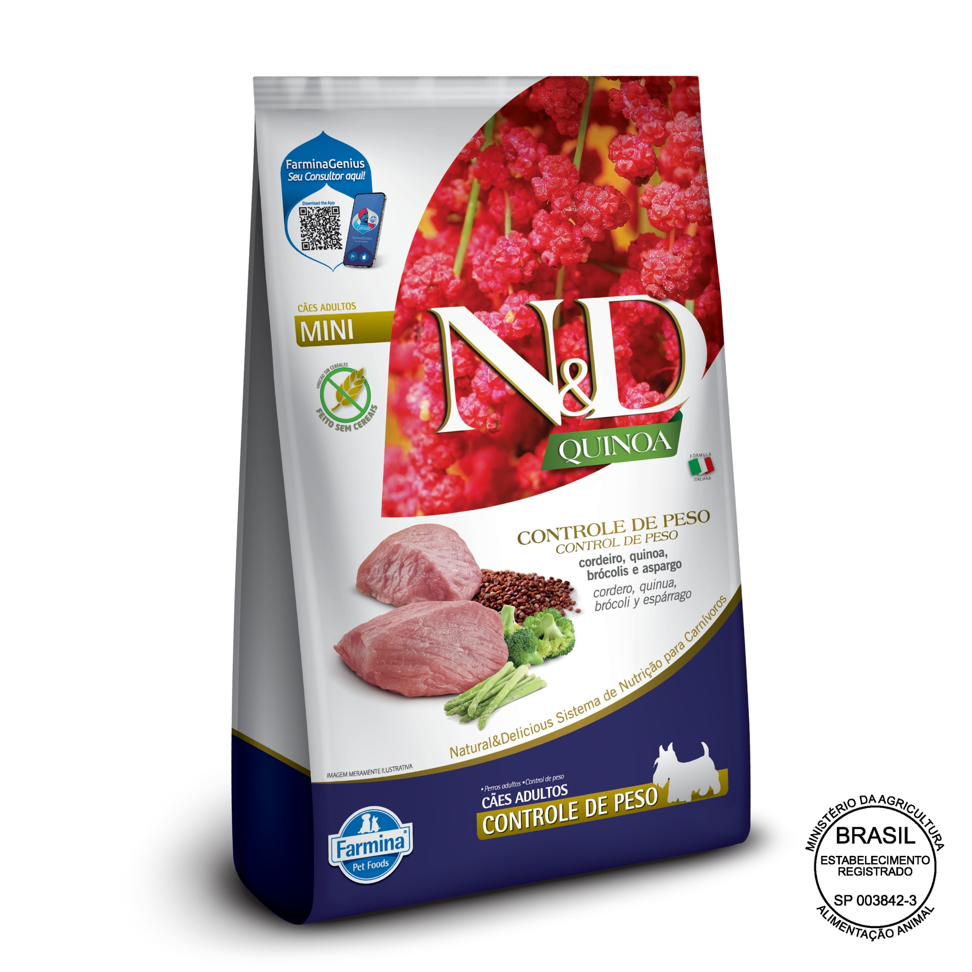 Ned Quinoa Adulto Mini Controle De Peso Cordeiro 800g