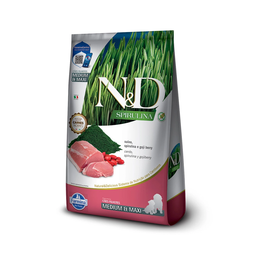 Far Nd Spirulina Can Puppy Md/mx Suino 10,1kg