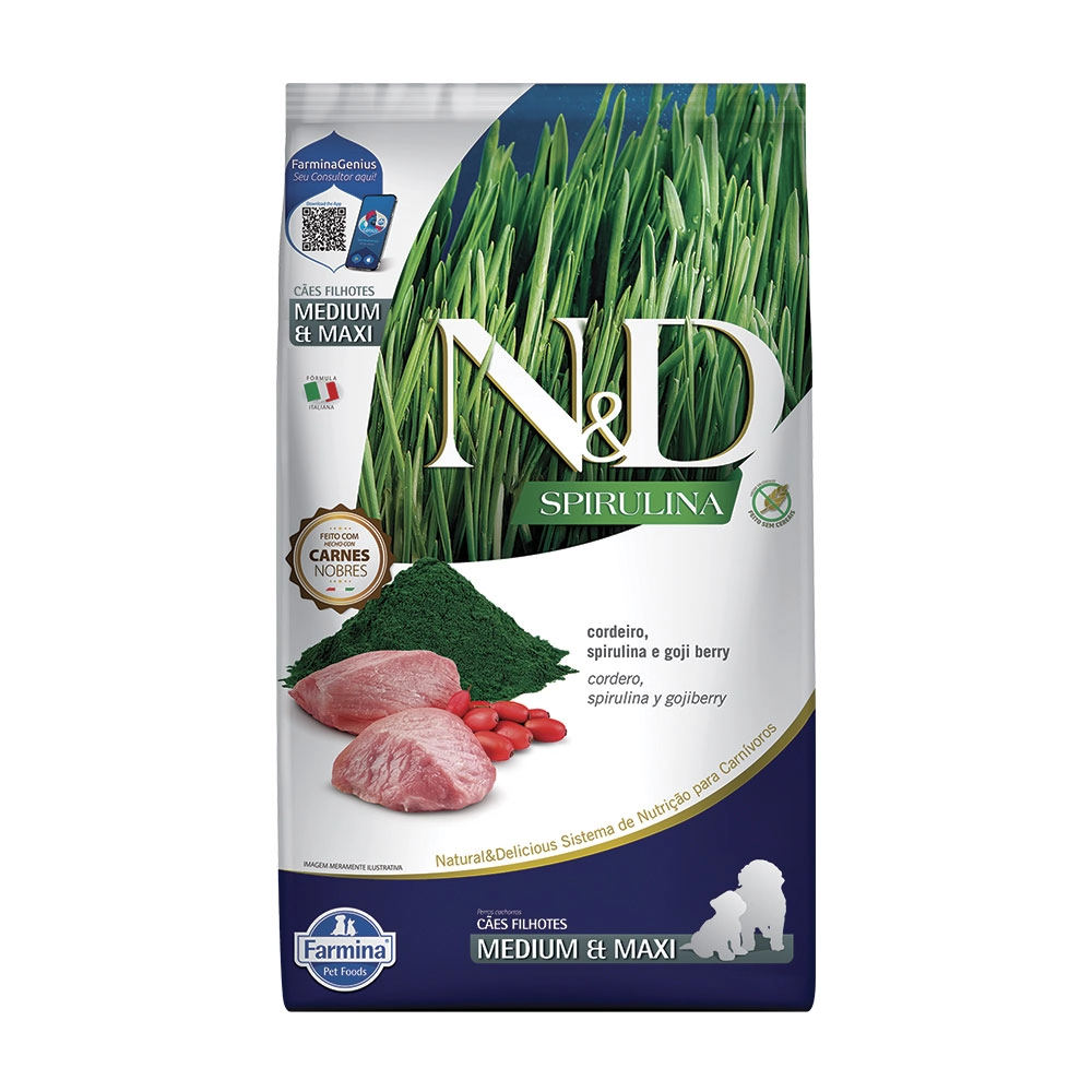 Far Nd Spirulina Can Puppy Md/mx Cordeiro 10,1kg