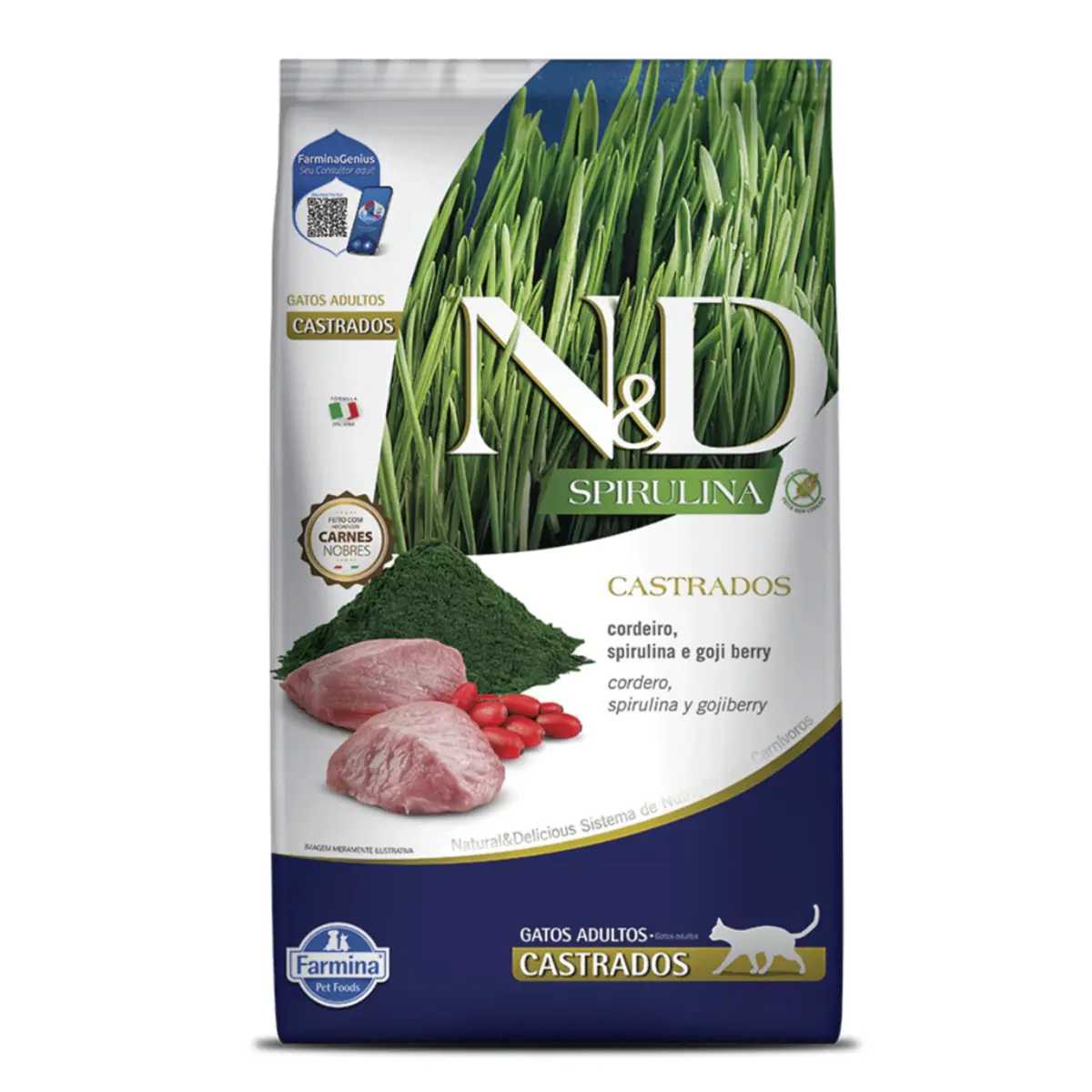 Far Nd Spirulina Fel Adult Cast Cordeiro 7kg