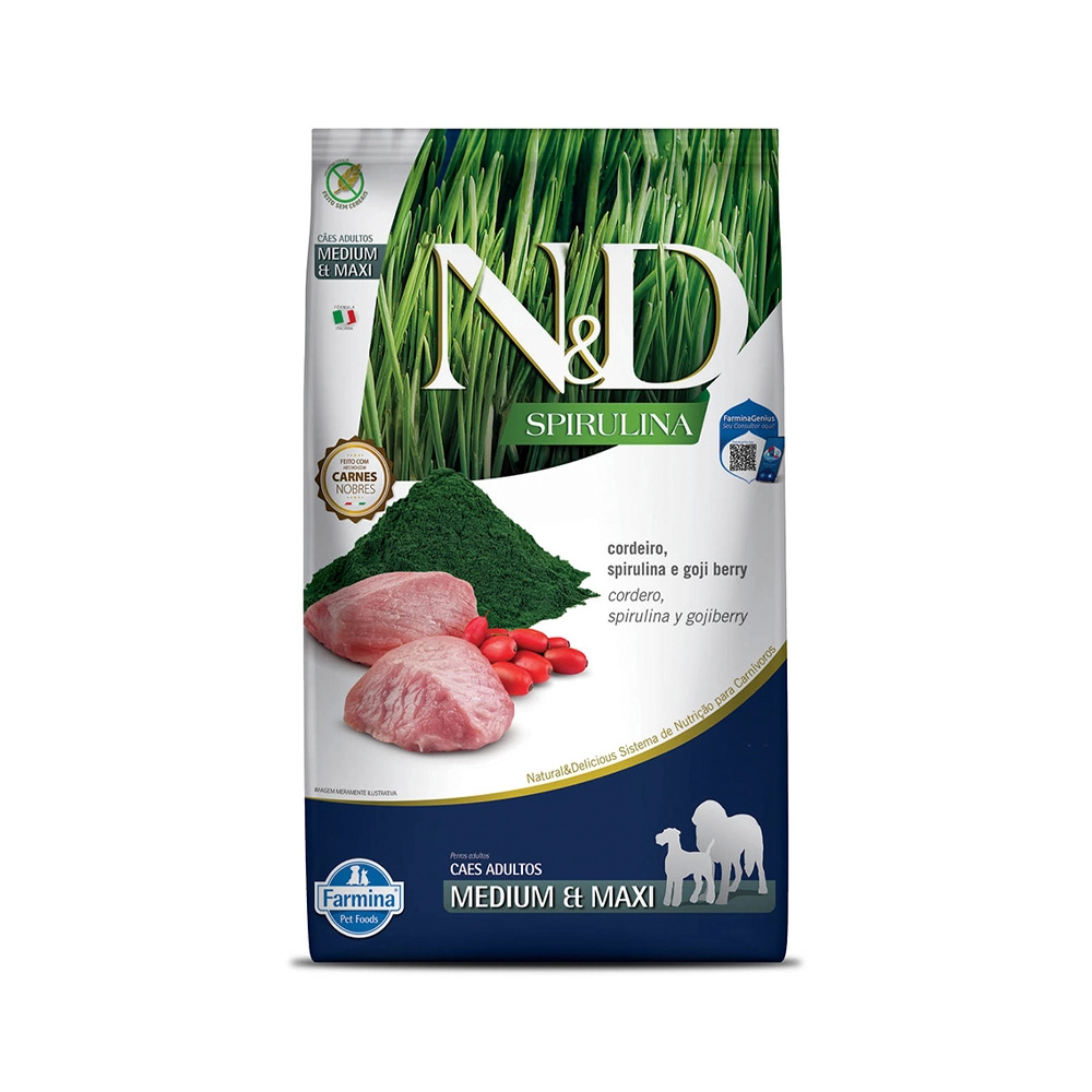 Far Nd Spirulina Can Adult Md/mx Cordeiro 10,1kg