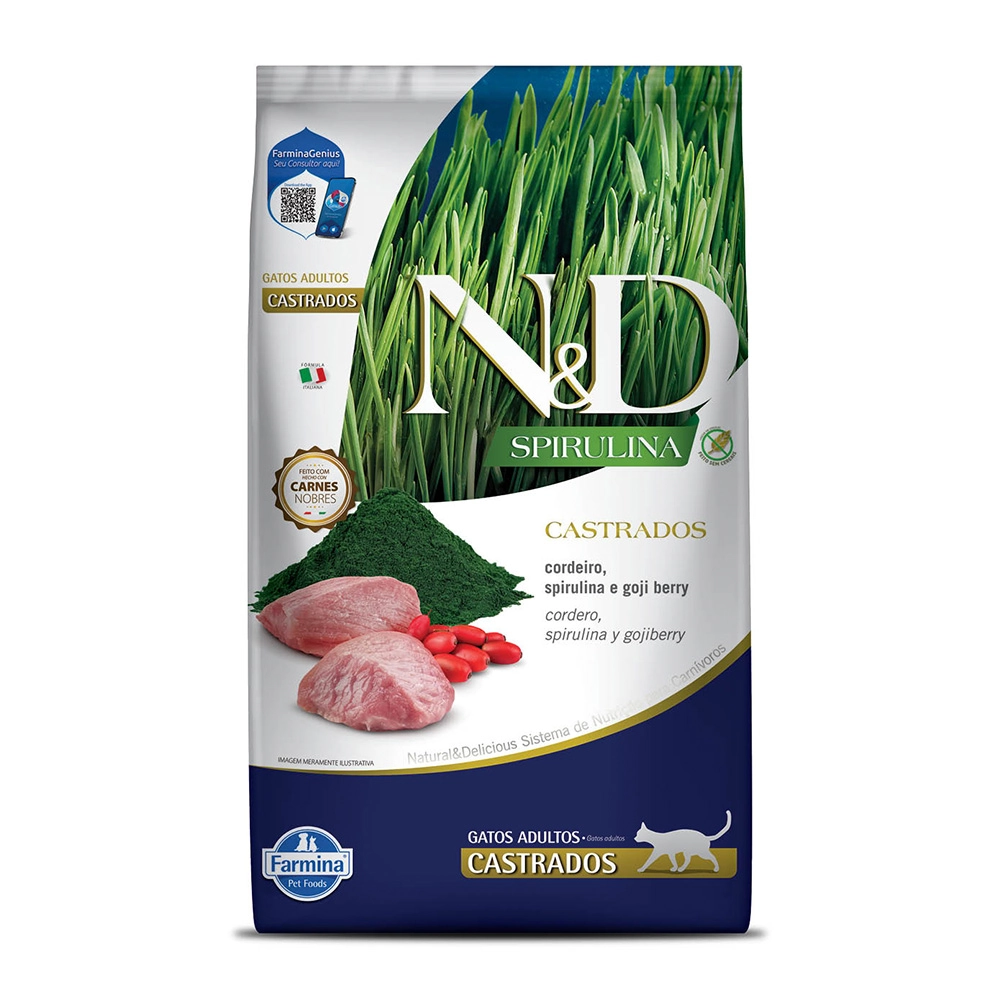 Far Nd Spirulina Fel Adult Cast Cordeiro 1,5kg