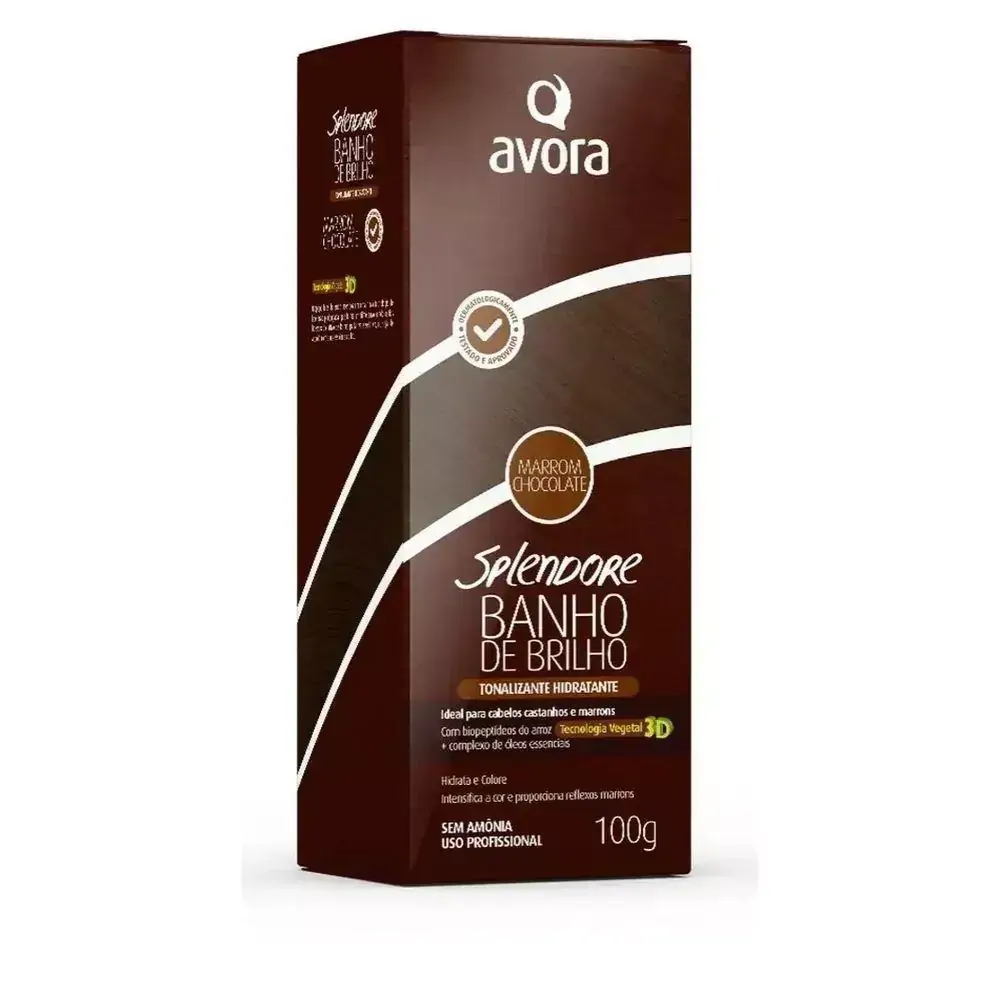 Tonalizante Avora Banho de Brilho Marrom Chocolate 100g