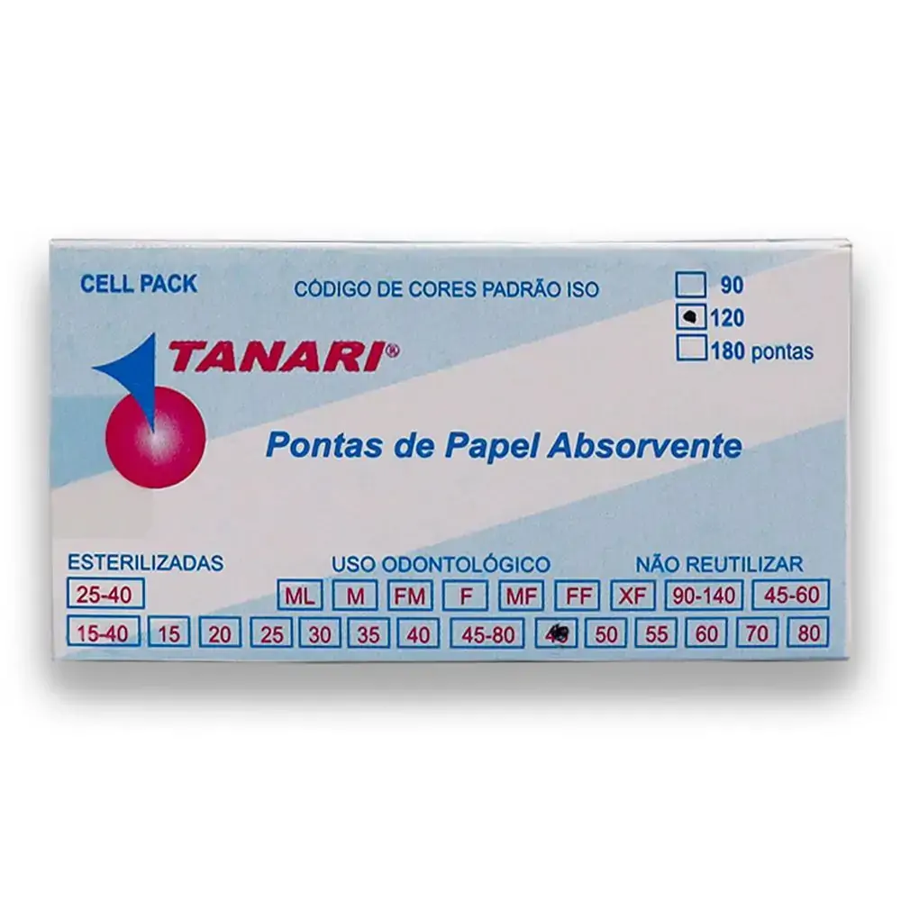 Cone De Papel Absorv Cell Pack Com 120 - Tanari - Cone De Papel Absorv Cell Pack 45 Com 120 - Tanari