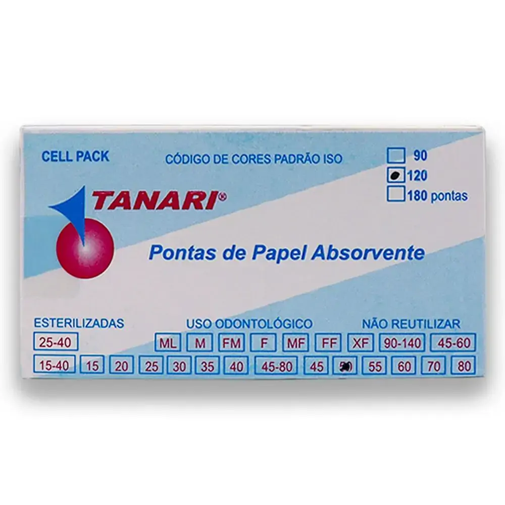 Cone De Papel Absorv Cell Pack Com 120 - Tanari - Cone De Papel Absorv Cell Pack 50 Com 120 - Tanari
