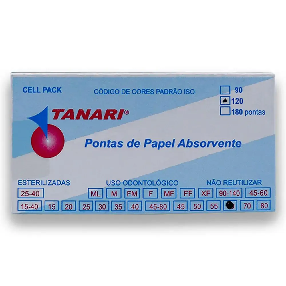 Cone De Papel Absorv Cell Pack Com 120 - Tanari - Cone De Papel Absorv Cell Pack 60 Com 120 - Tanari