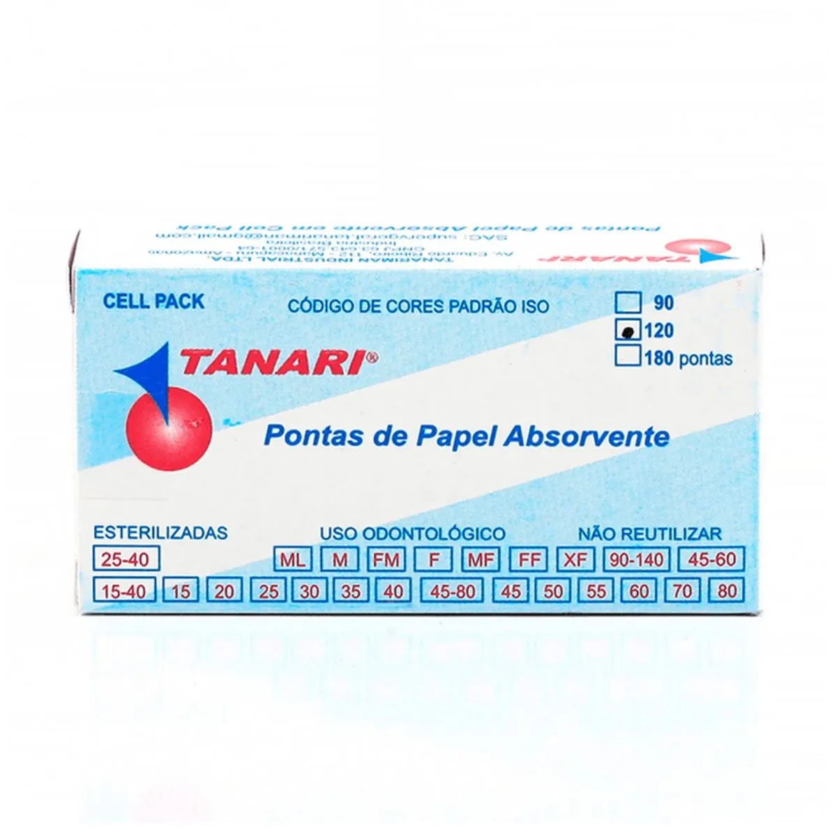 Pontas De Papel Absorvente Cell Pack Estéril 120 Un. Tanari F