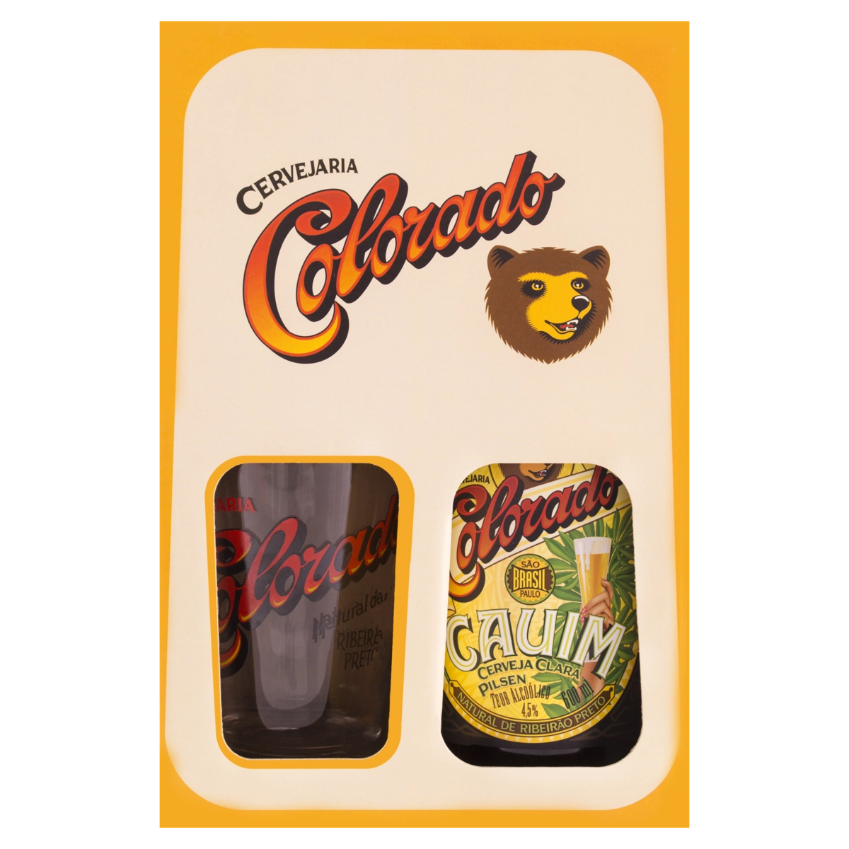 Kit Copo Cerveja Pilsen Cauim Colorado 600ml