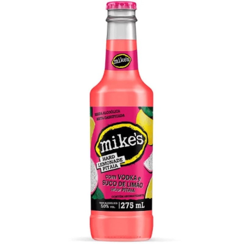 Bebida Mista Alcoólica Pitaia Mikes Hard Lemonade Garrafa 275ml