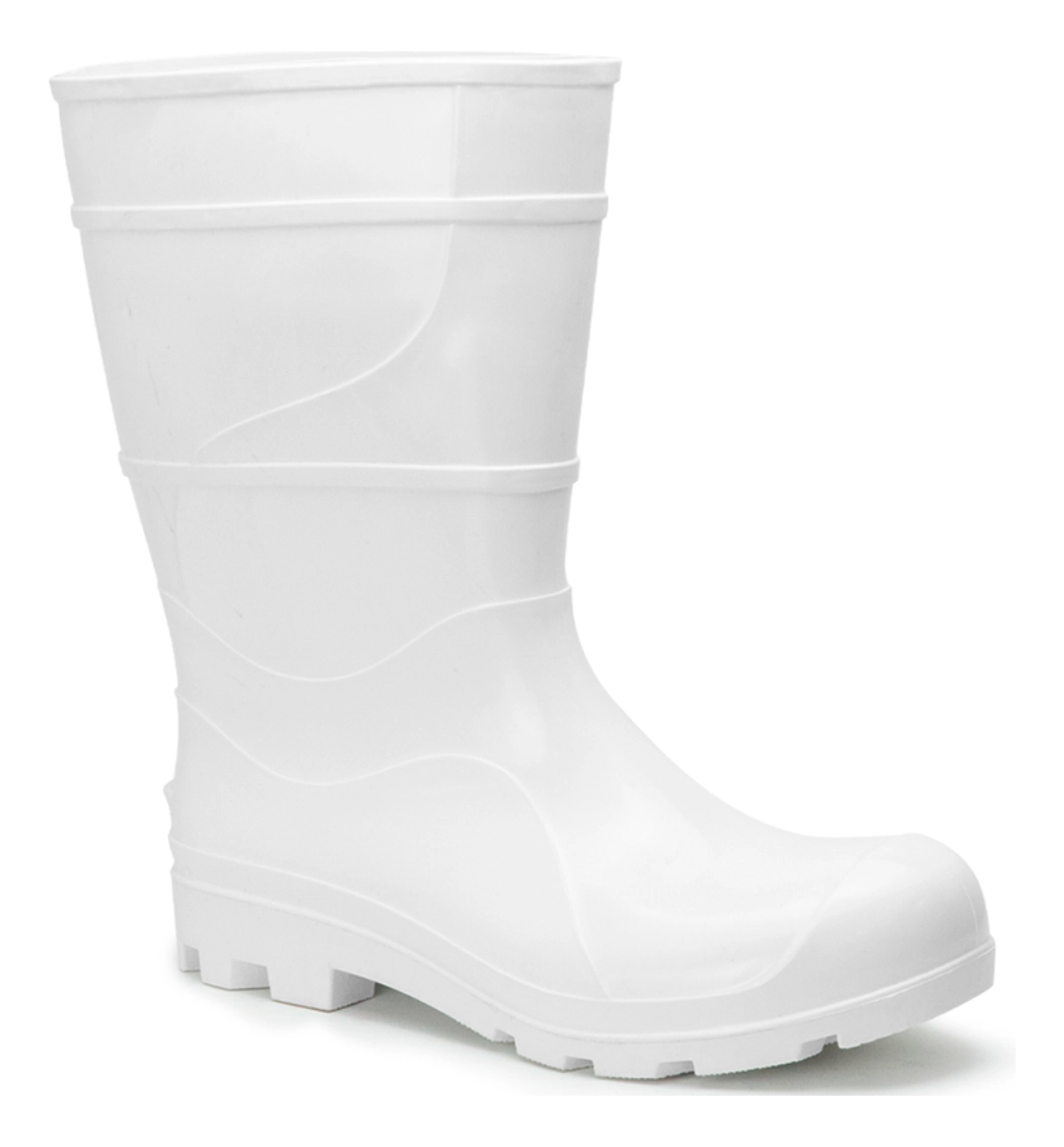 Bota Pvc Borracha Cano Médio Galocha Impermeável Epi Crival - Branco - 41