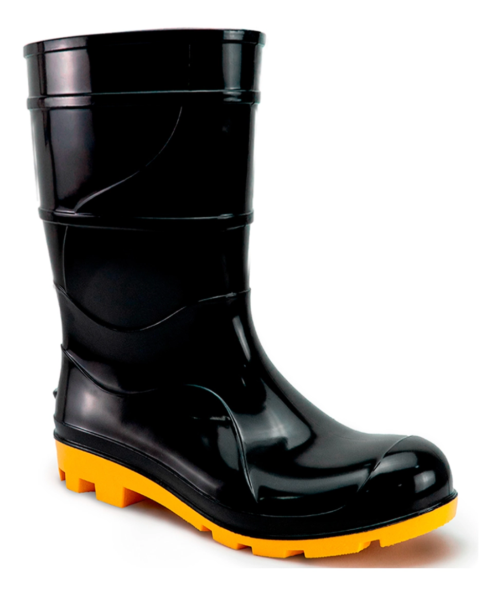 Bota Pvc Borracha Cano Médio Galocha Impermeável Epi Crival - Preto - 42