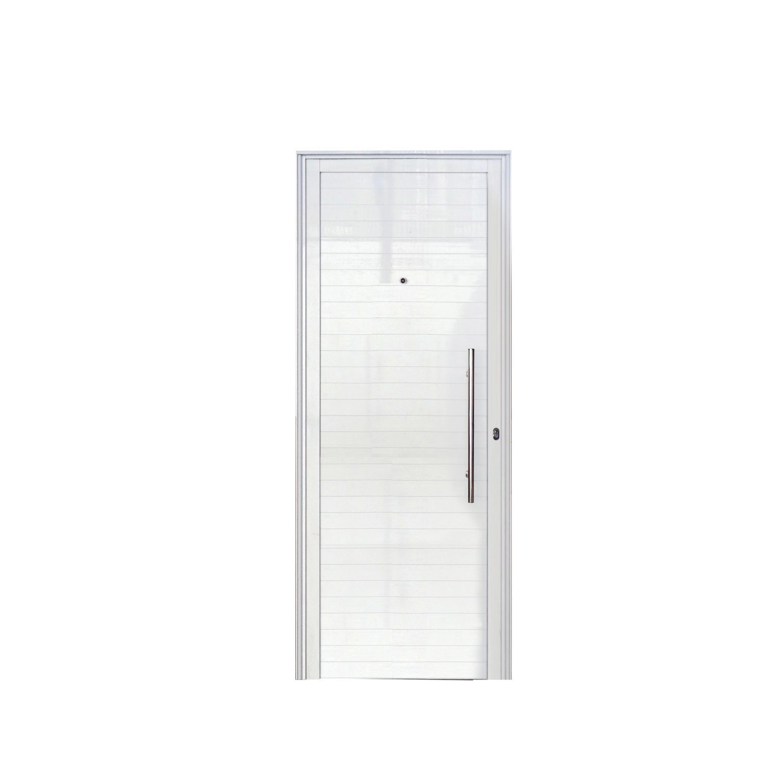 Porta De Alumínio Lambril Puxador 210x90cm Lado Direito 25 Premium Lux Esquadrias Branco