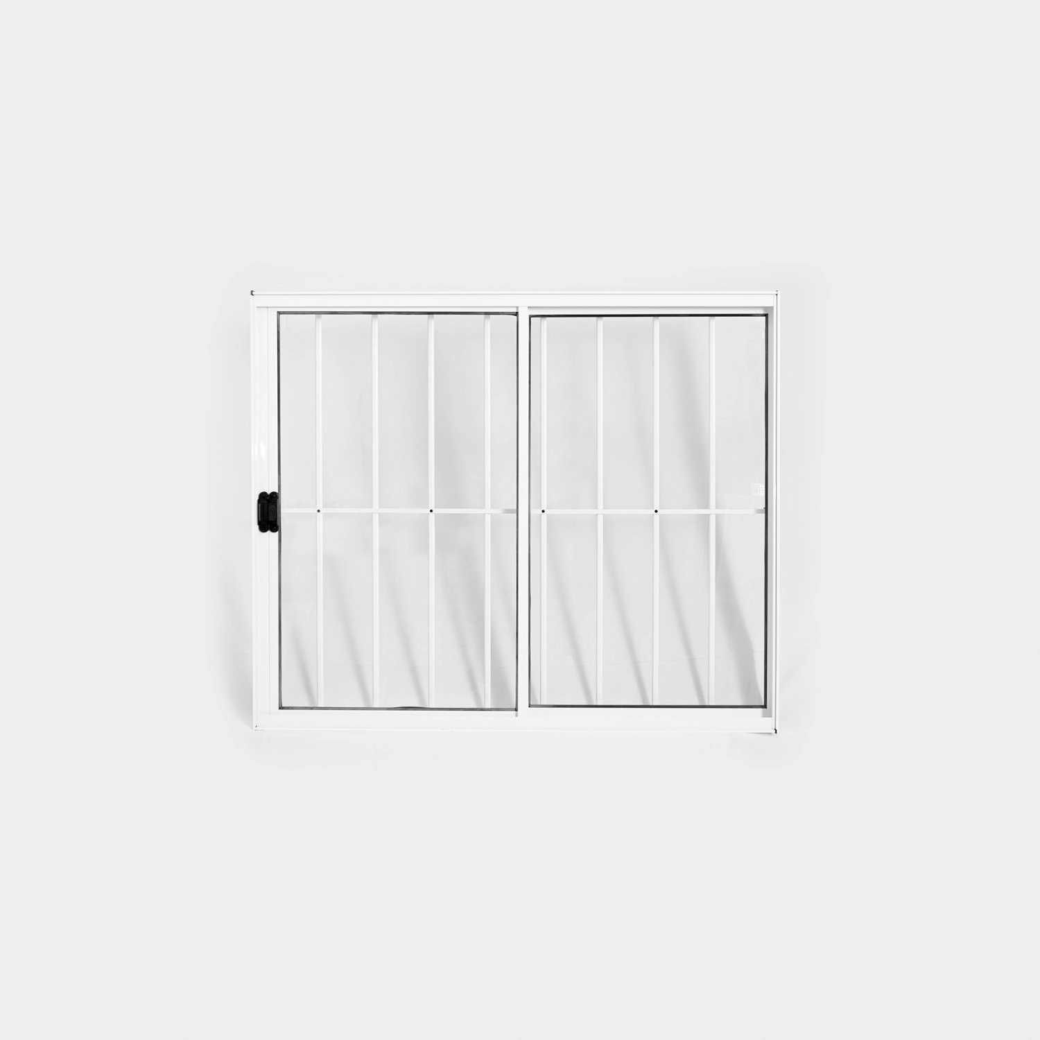 Janela De Alumínio De Correr 100x120cm 2 Folhas Com Grade Plus Lux Esquadrias Branco