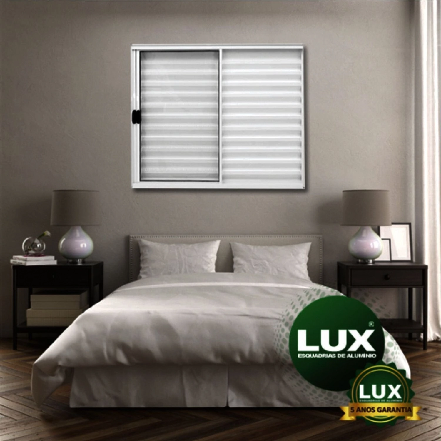 Janela De Alumínio Veneziana 3 Folhas 120x120cm Plus Lux Esquadrias Branco