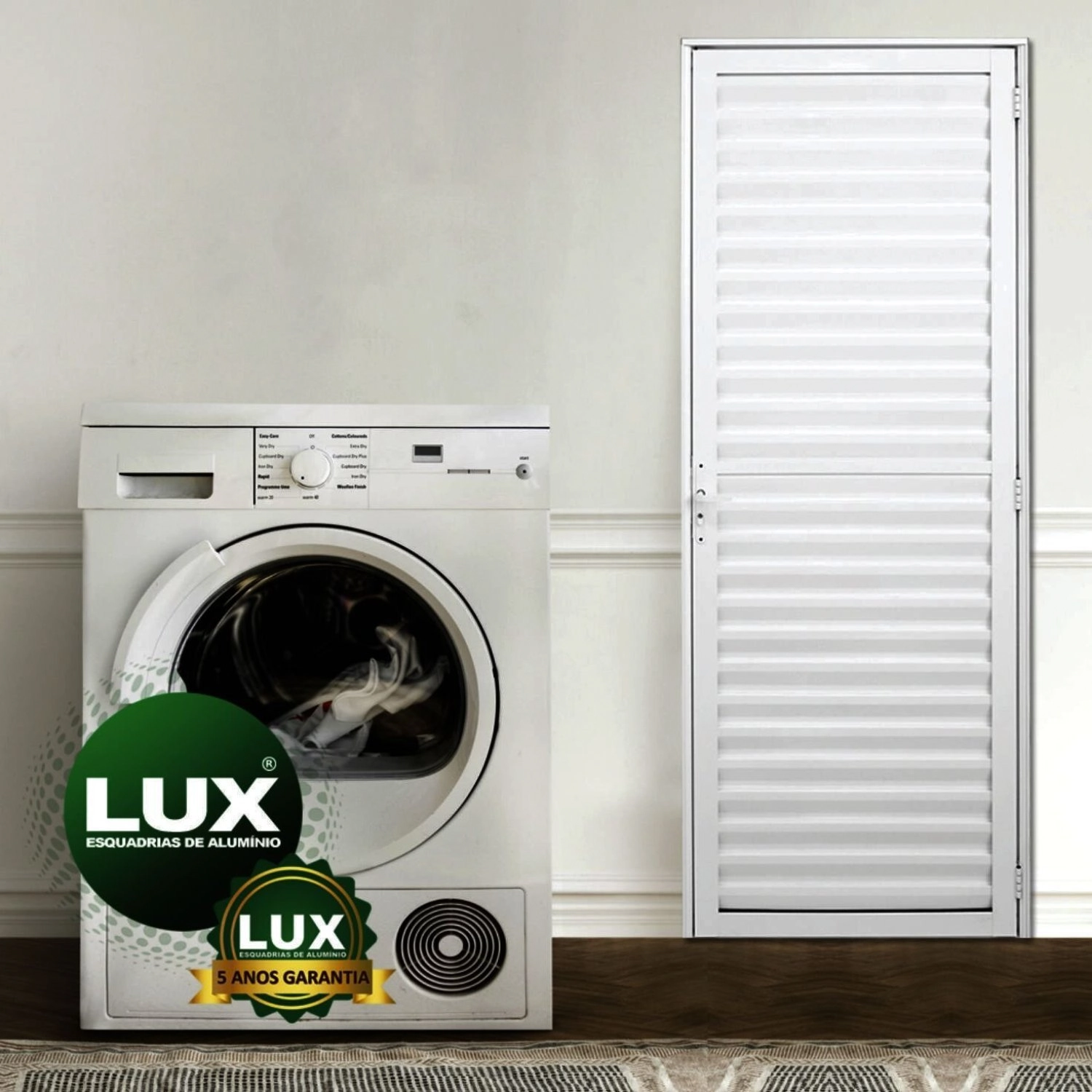 Porta De Alumínio Palheta 210x90cm Abertura Equerdo Linha Plus Lux Esquadrias Abertura Esquerda Branco