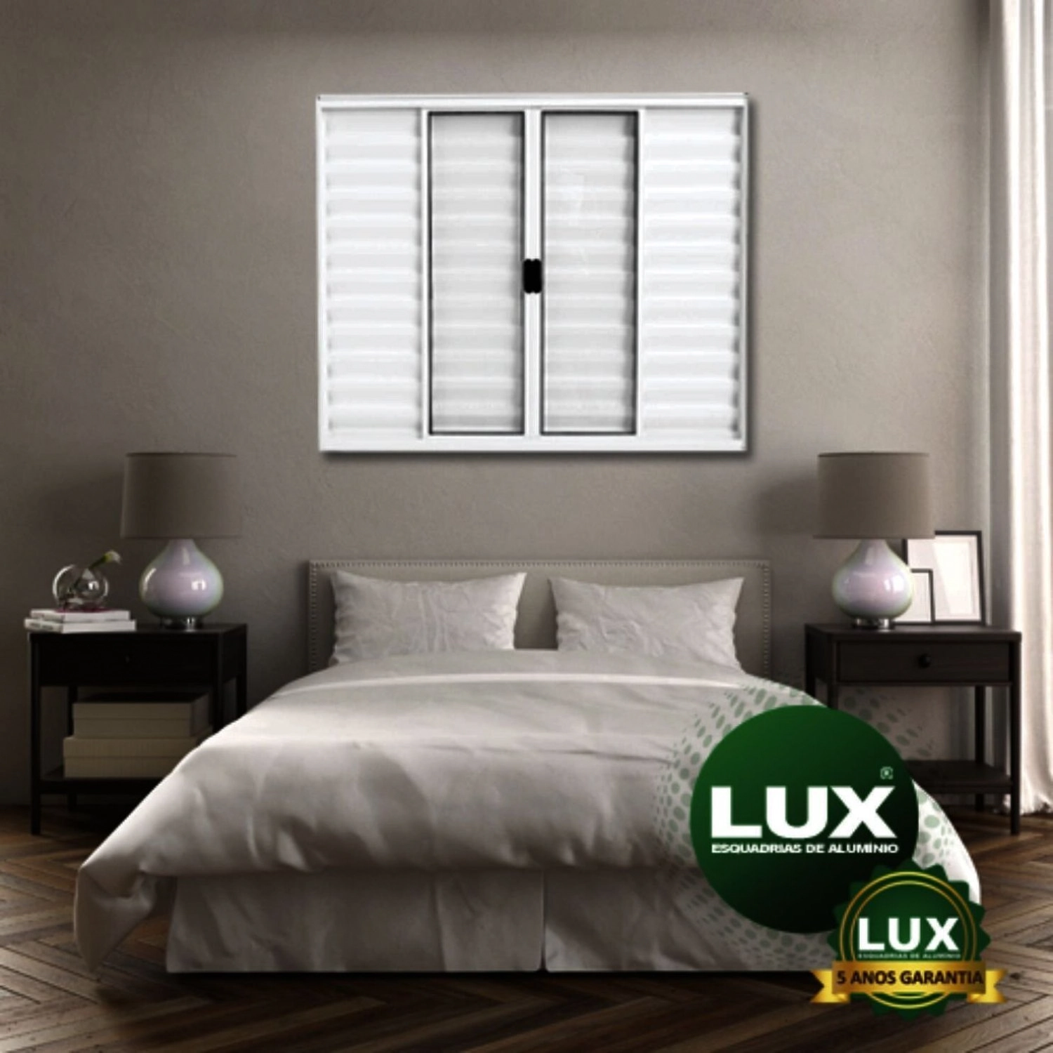 Janela De Alumínio Veneziana 6 Folhas 100x150cm Plus Lux Esquadrias Branco