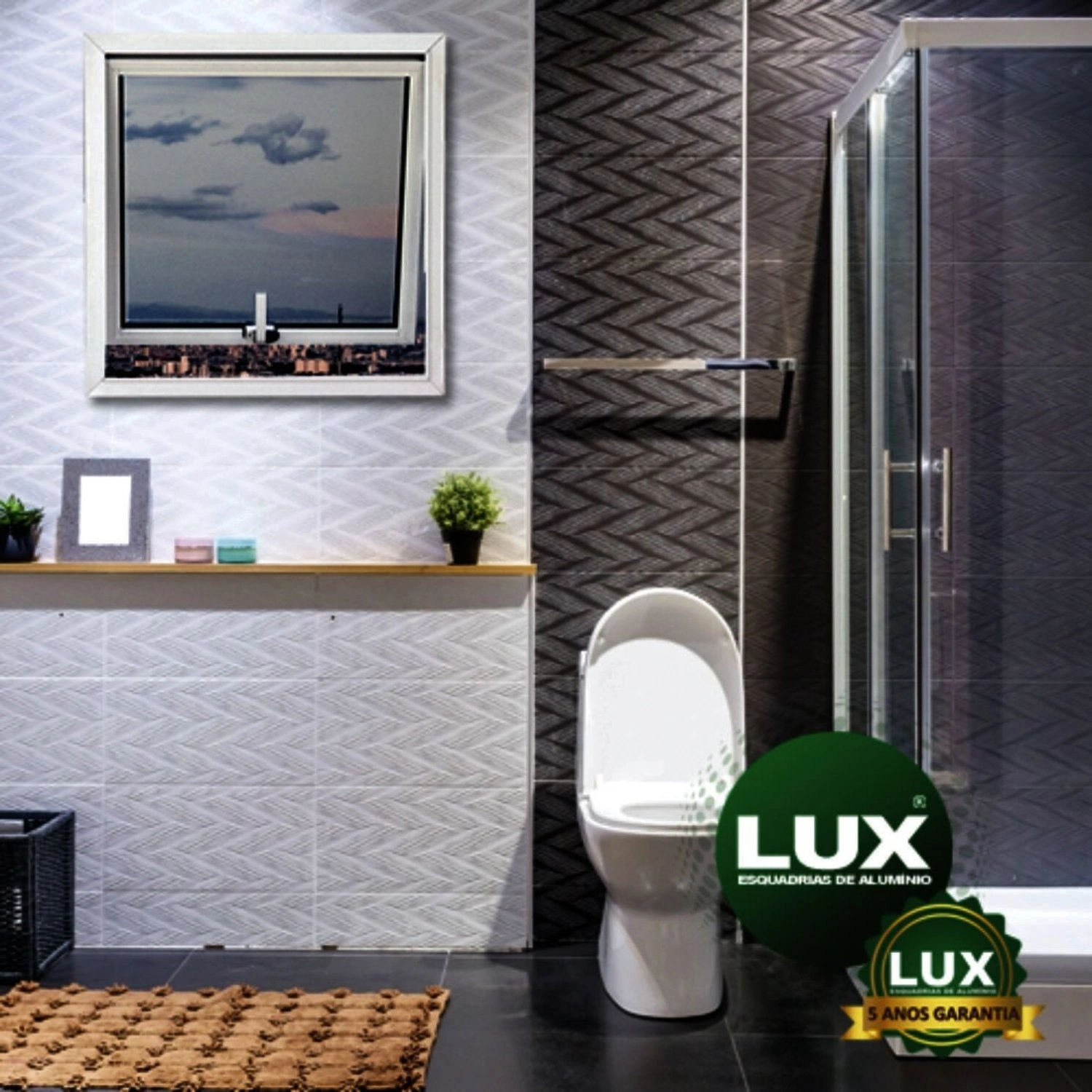 Janela De Alumínio Maxim Ar 80x60cm Com Grade Lux Esquadrias Branco