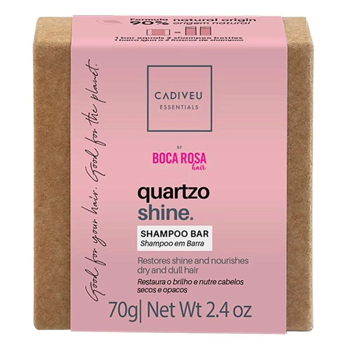 Shampoo Em Barra 70g Boca Rosa Quartzo Shine Cadiveu