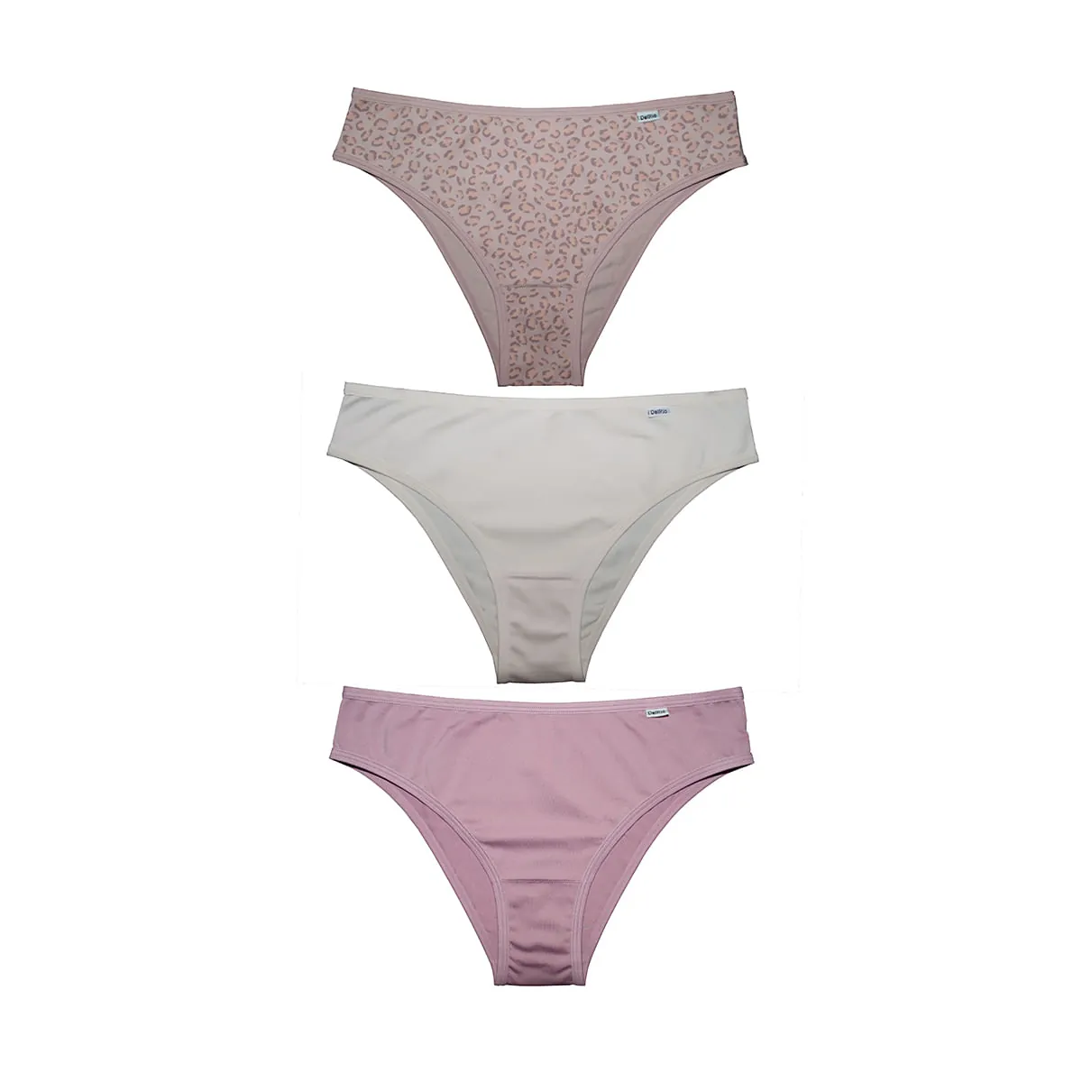 kit de Calcinhas Trio Biquíni Romance/Leona, Nature e Make G Poliamida DelRio