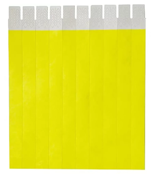 Pulseira Identificacao 50un Yellow