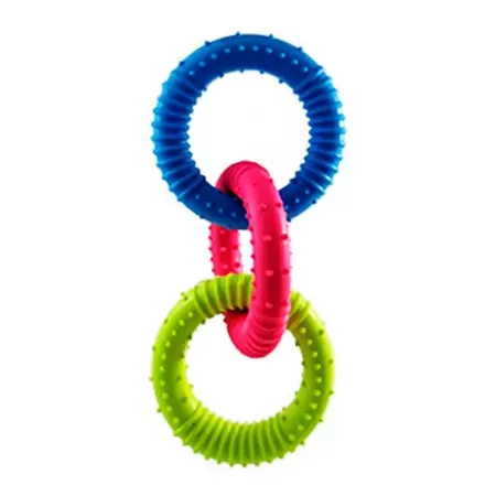 Briquedo Mordedor Argola Borracha Tripla 1 Unidade