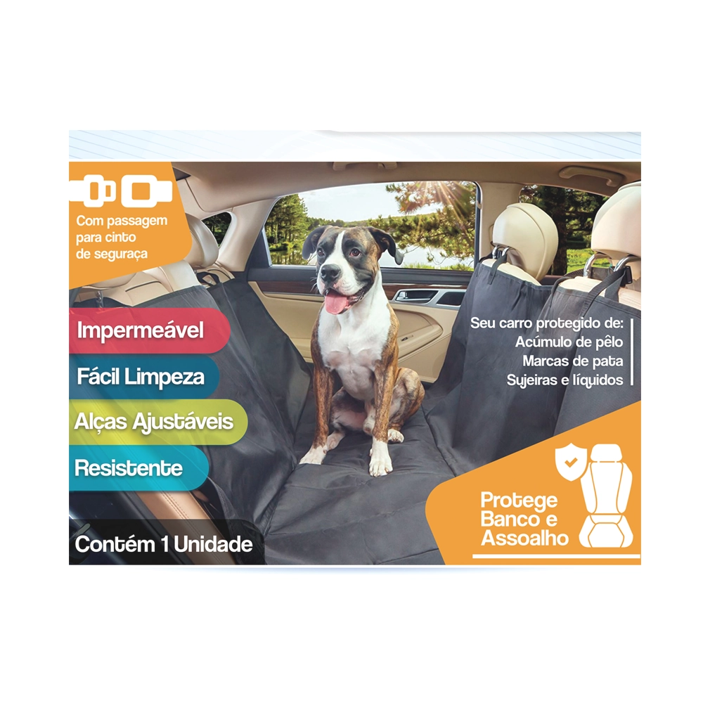 Capa Para Banco Automovel Luxo The Pets 150 X 125 Cm