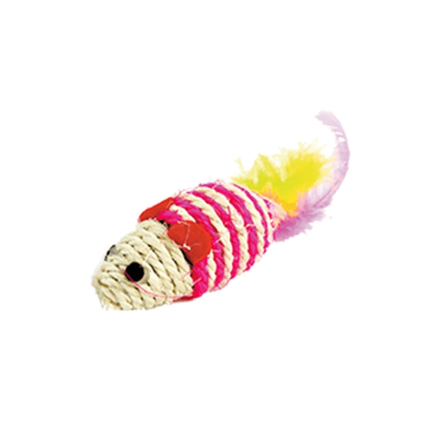 Brinquedo Rato Sisal Com Penas The Pets Unidade