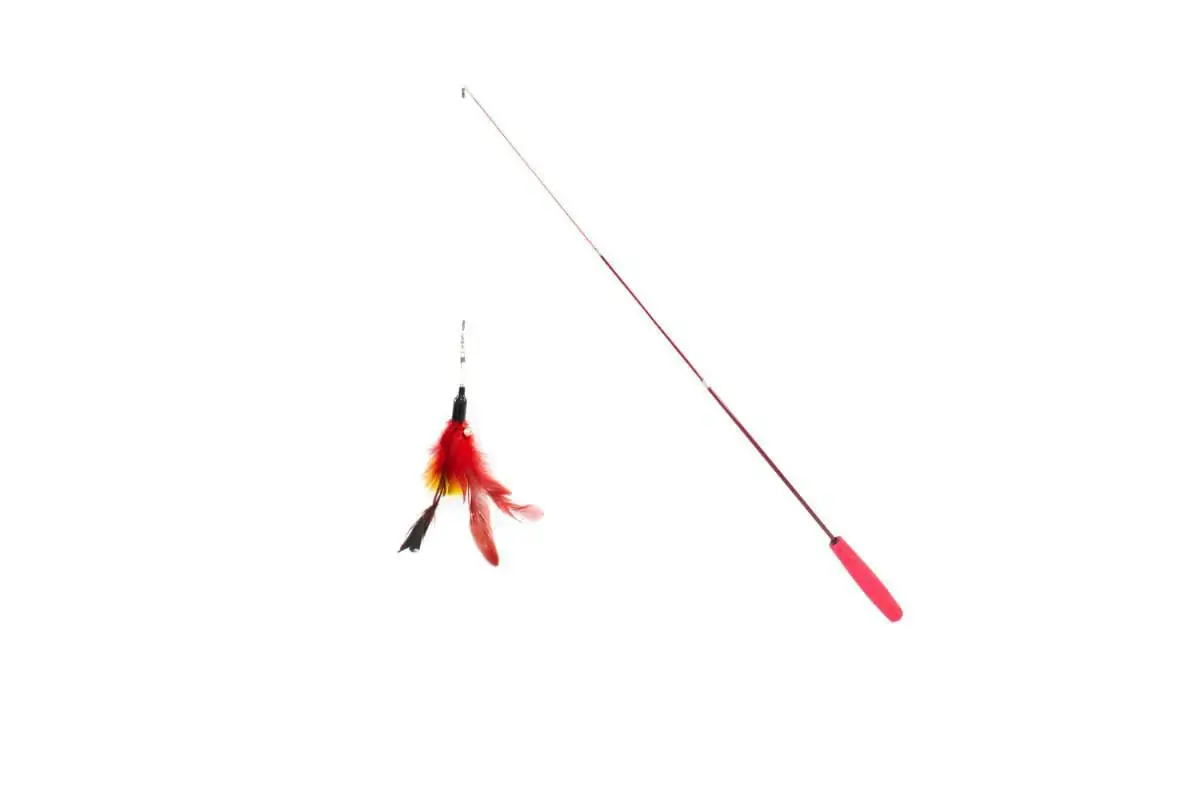 Brinquedo Para Gato Varinha Penacho Com Cabo Emborrachado