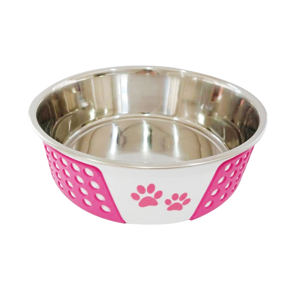Comedouro Inox Dec Pata Bolinhas Rs 1400ml