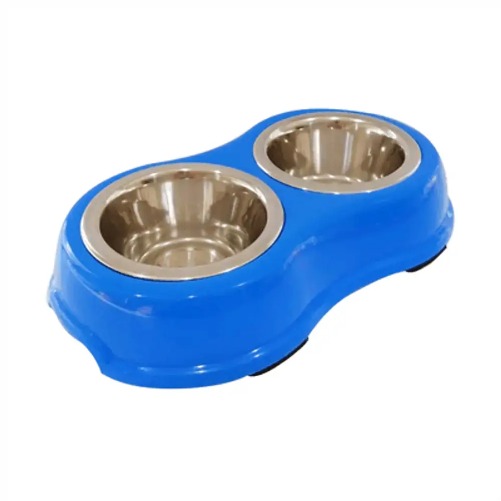 Comedouro Duplo Inox Az 230ml