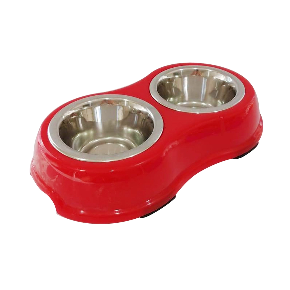 Comedouro Duplo Inox Az 370ml