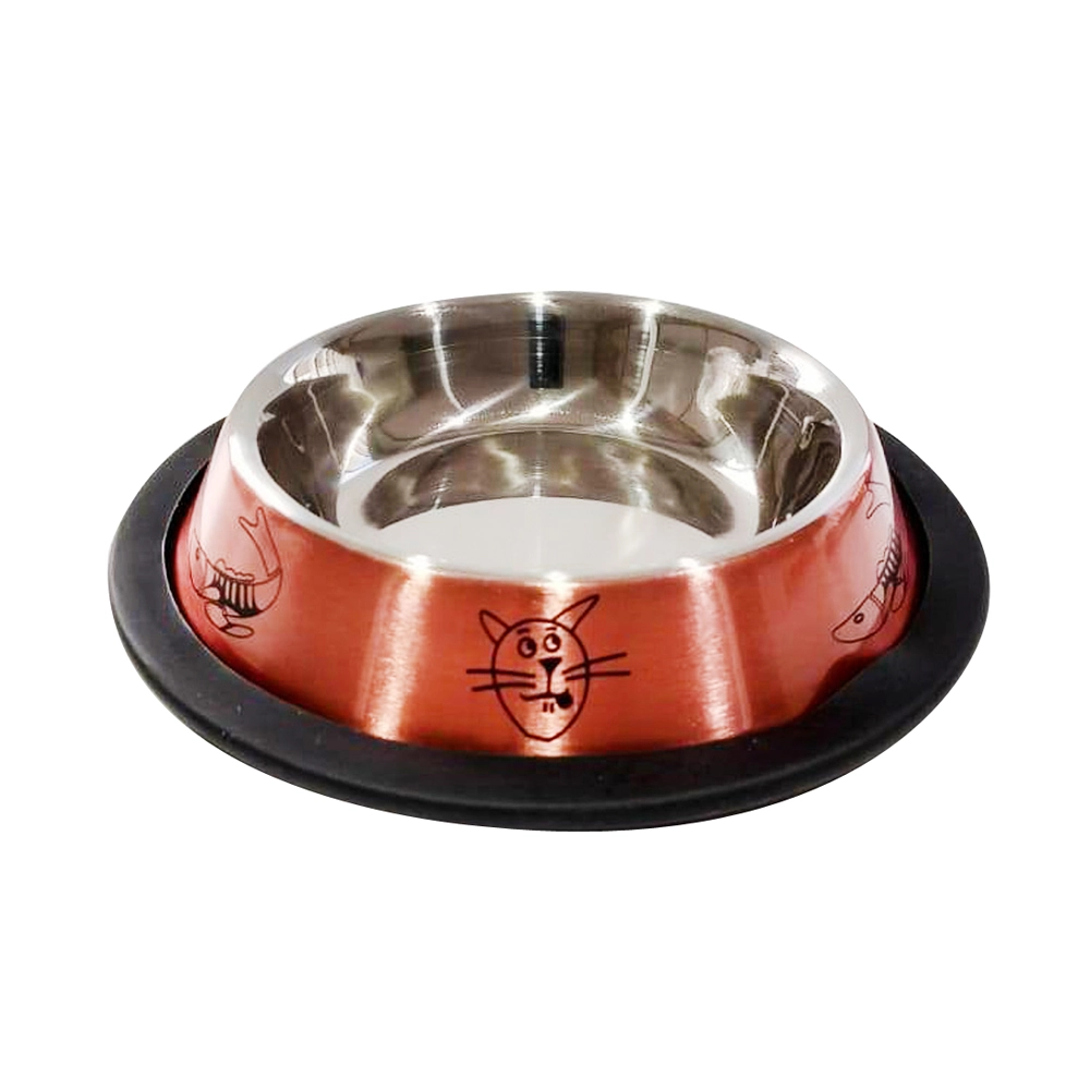 Comedouro Inox Laqueado Gato Cobre 150ml