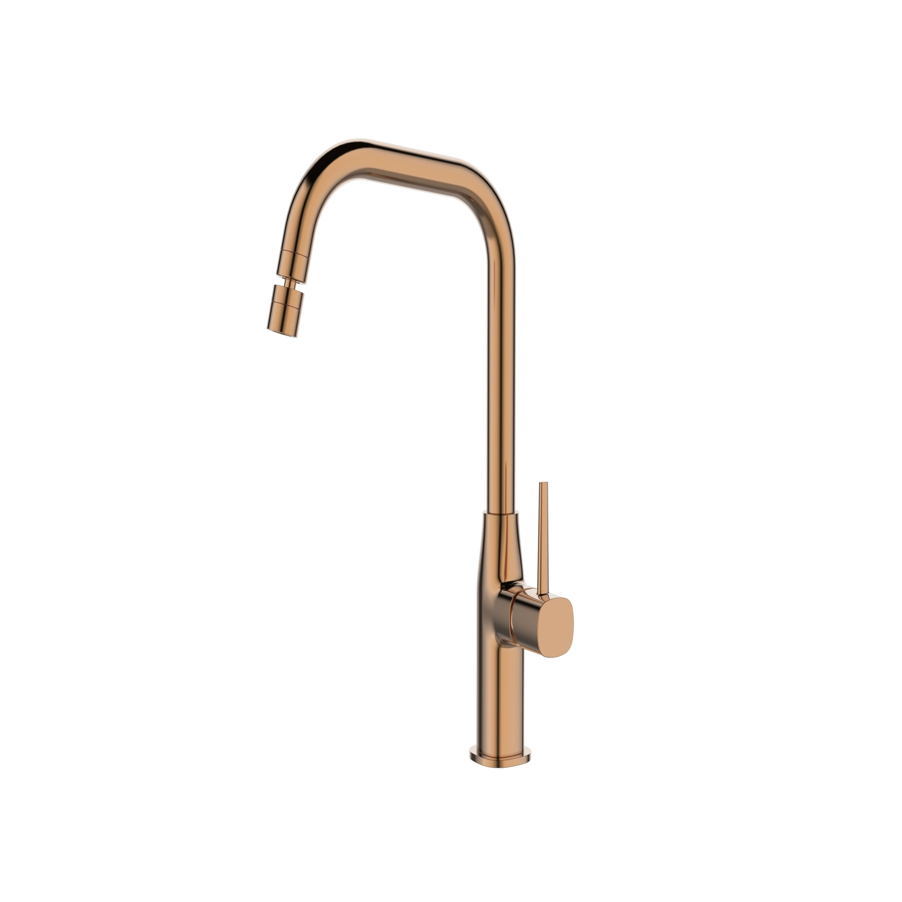 Torneira Monocomando Gourmet de Pia para Cozinha com Bica Alta Articulável Rose Gold Mônaco Jiwi