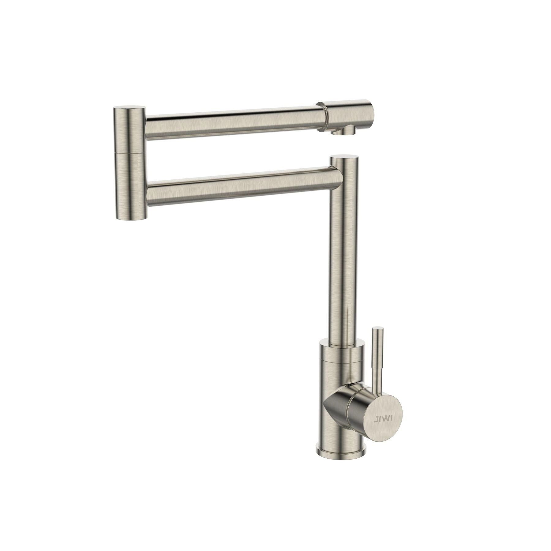 Torneira Monocomando de Pia para Cozinha com Bica Alta Articulável Inox Escovado Columbia Jiwi