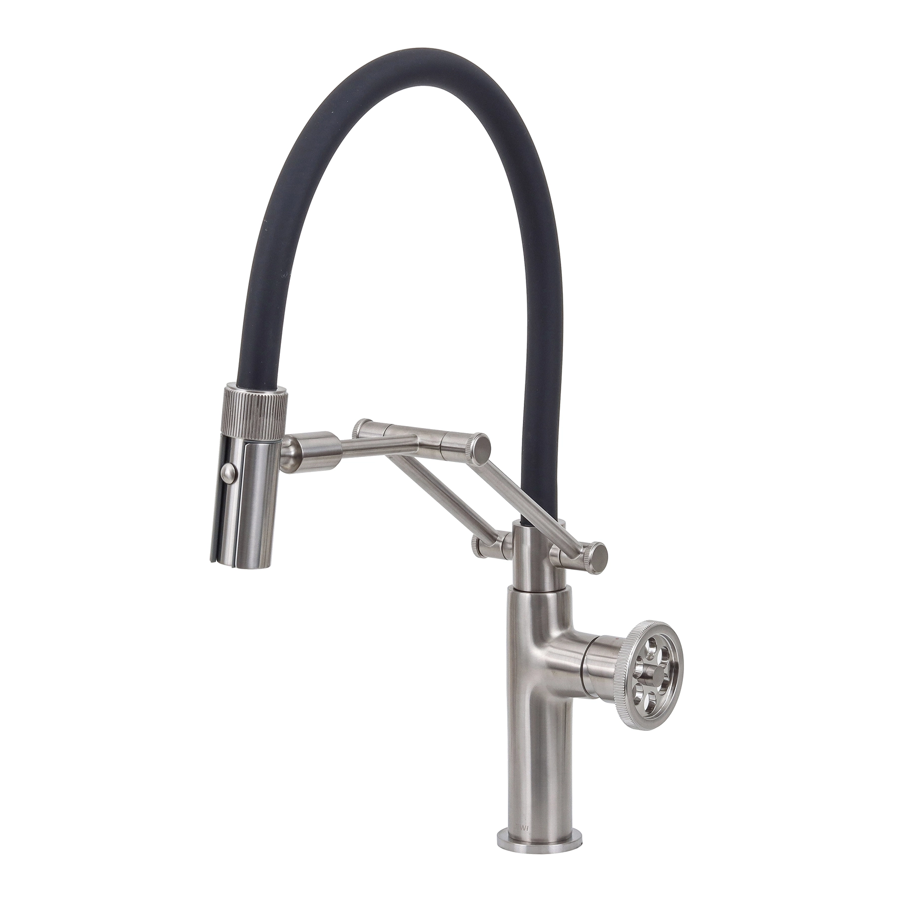 Torneira Monocomando Gourmet de Pia para Cozinha com Bica Alta Flexível Inox Escovado Detroit Jiwi