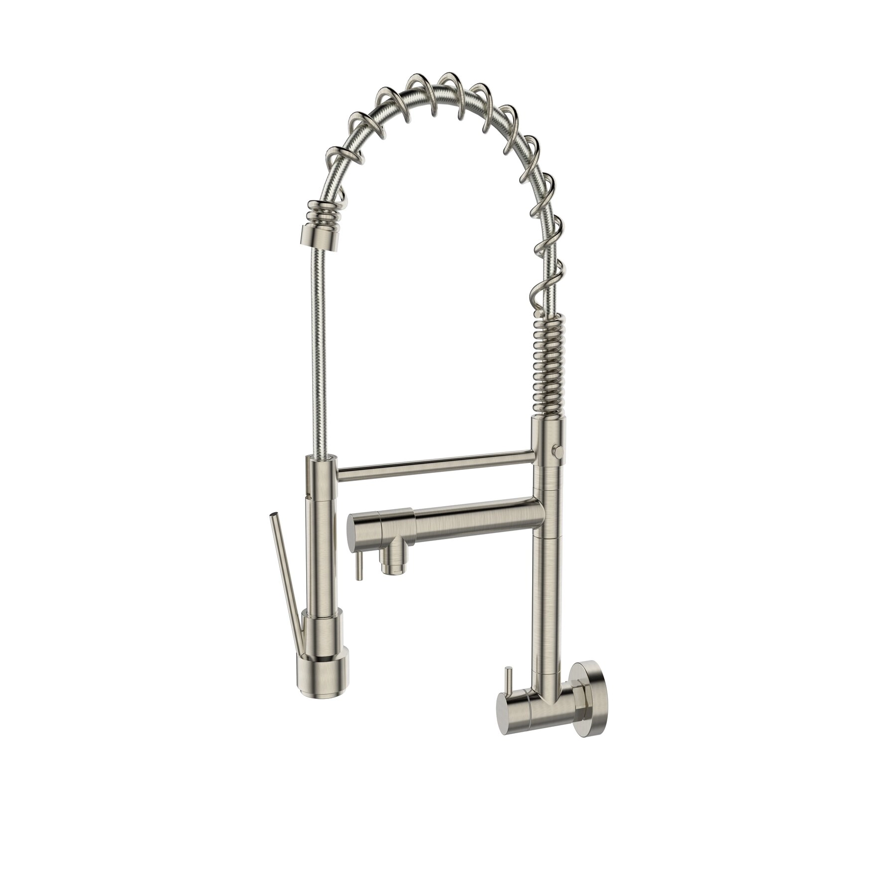 Torneira Gourmet de Parede para Cozinha com Bica Alta Flexível Inox Escovado Rome Jiwi