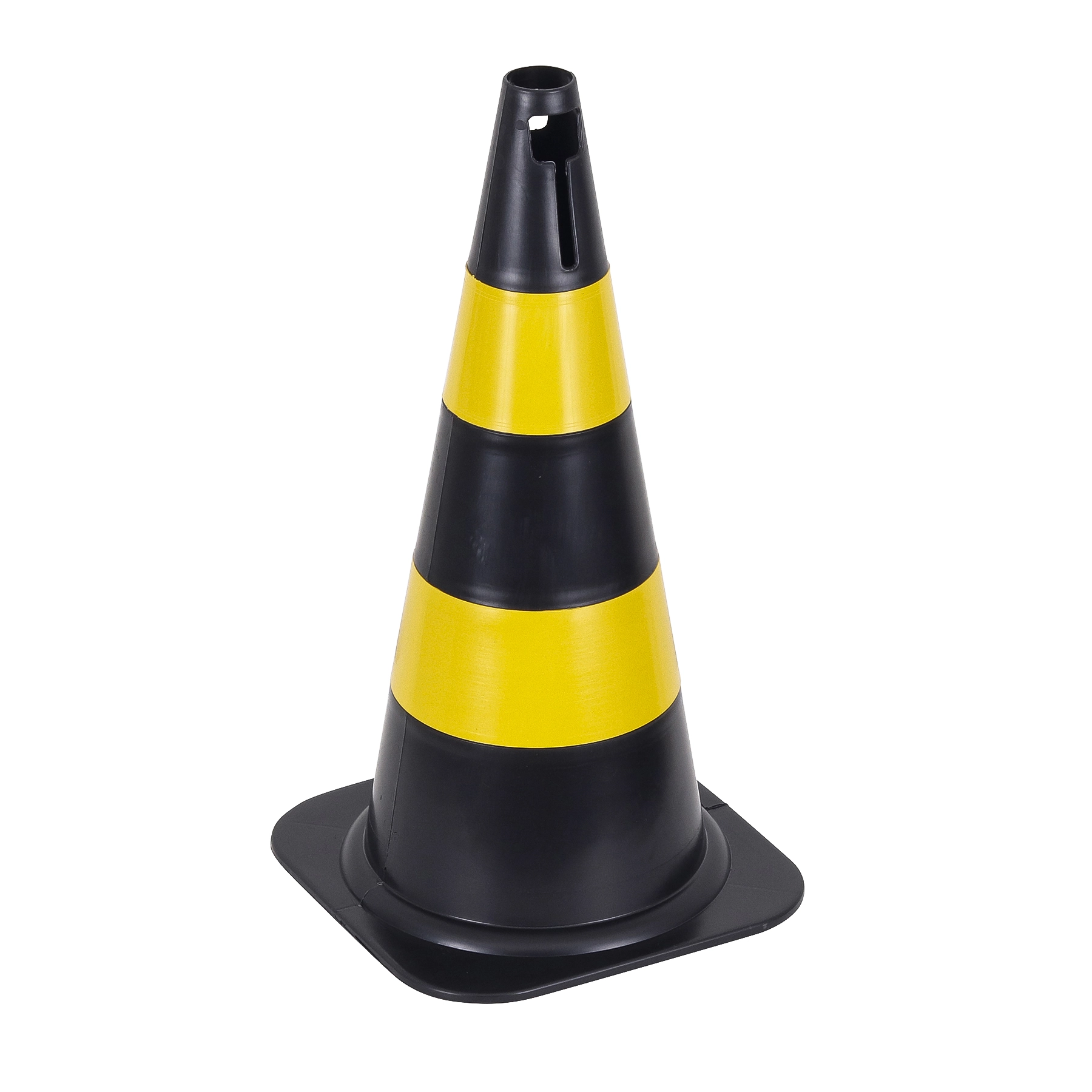 Cone de Sinalização 50x27cm Plástico Preto e Amarelo Pic Plásticos 1 Unidade