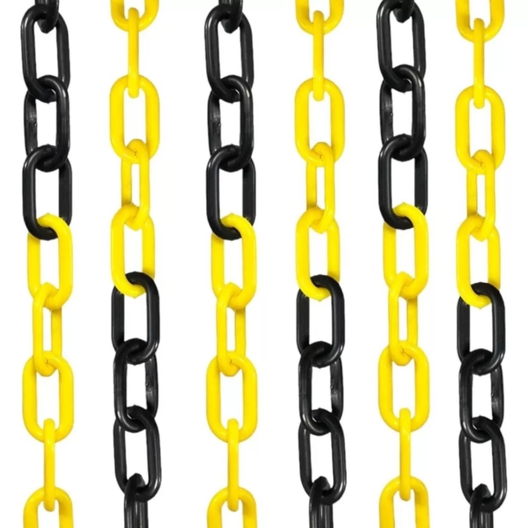 Corrente de Polietileno Elo 3/16" Oval 9mmx10m Preta e Amarela Pic Plásticos