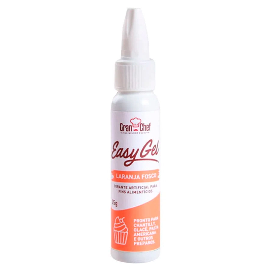Corante Easy Gel Laranja Fosco 25g Gran Chef