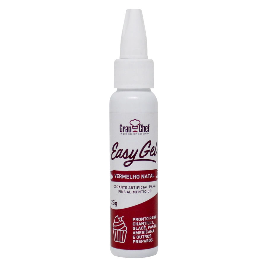Corante Easy Gel Verm Natal 25g Gran Chef