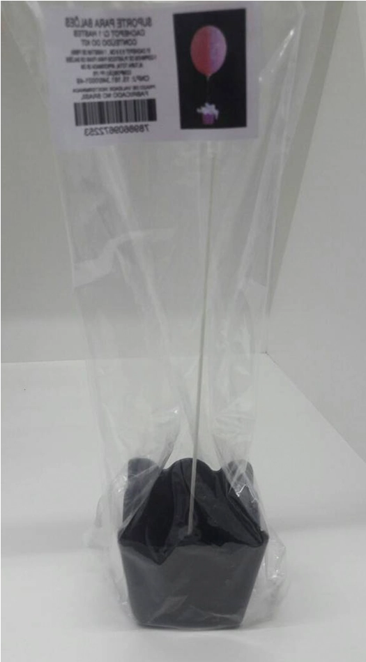 Suporte P/balao Cachepot 1 Haste Preto 26cm