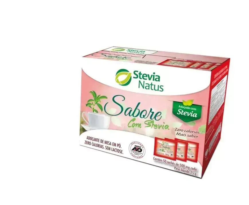 Adoçante em pó Sabore com Stevia sachês (50x 500mg) - Stevia Natus